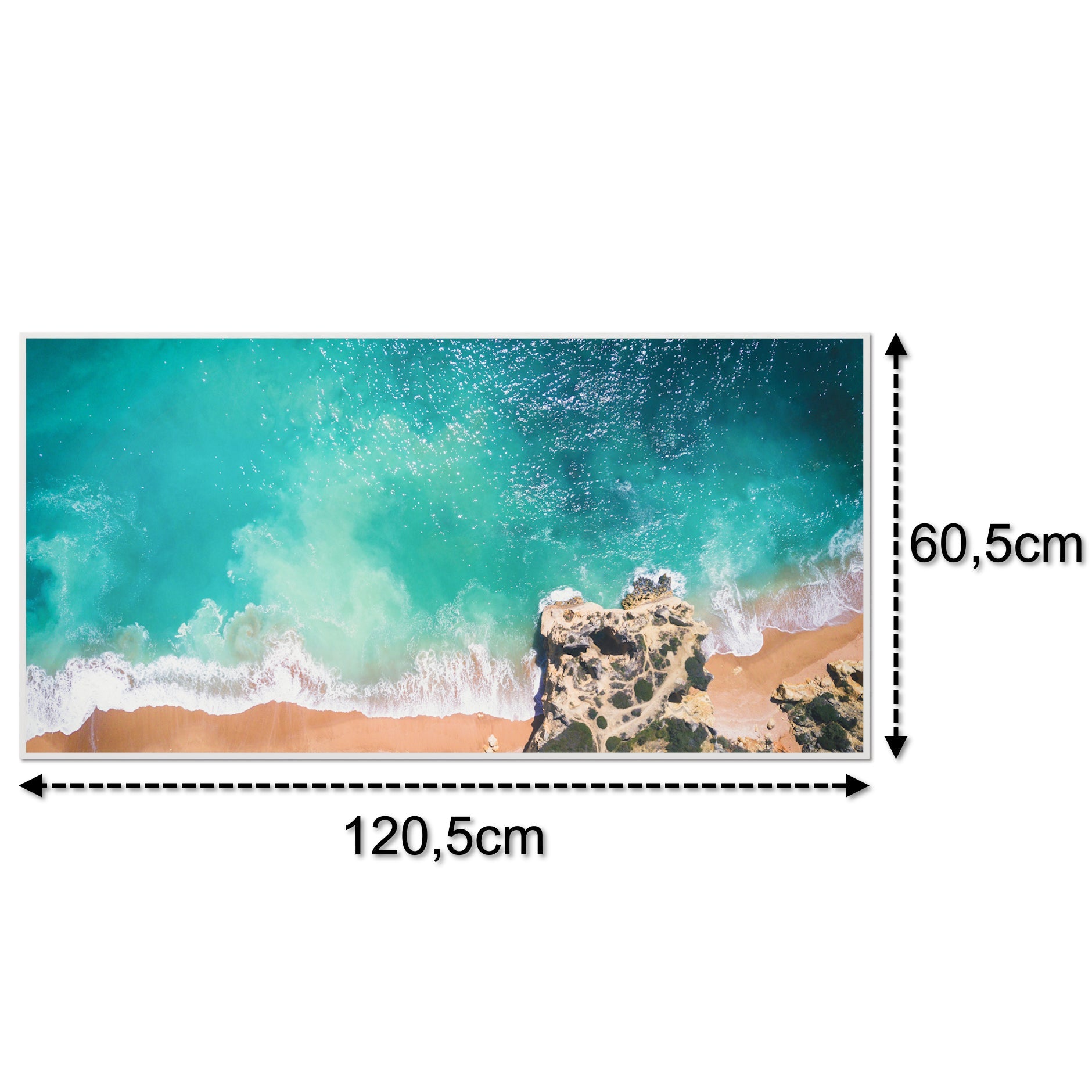 Glas Infrarotheizung 350-1200W Motiv 082 tropischer Sandstrand