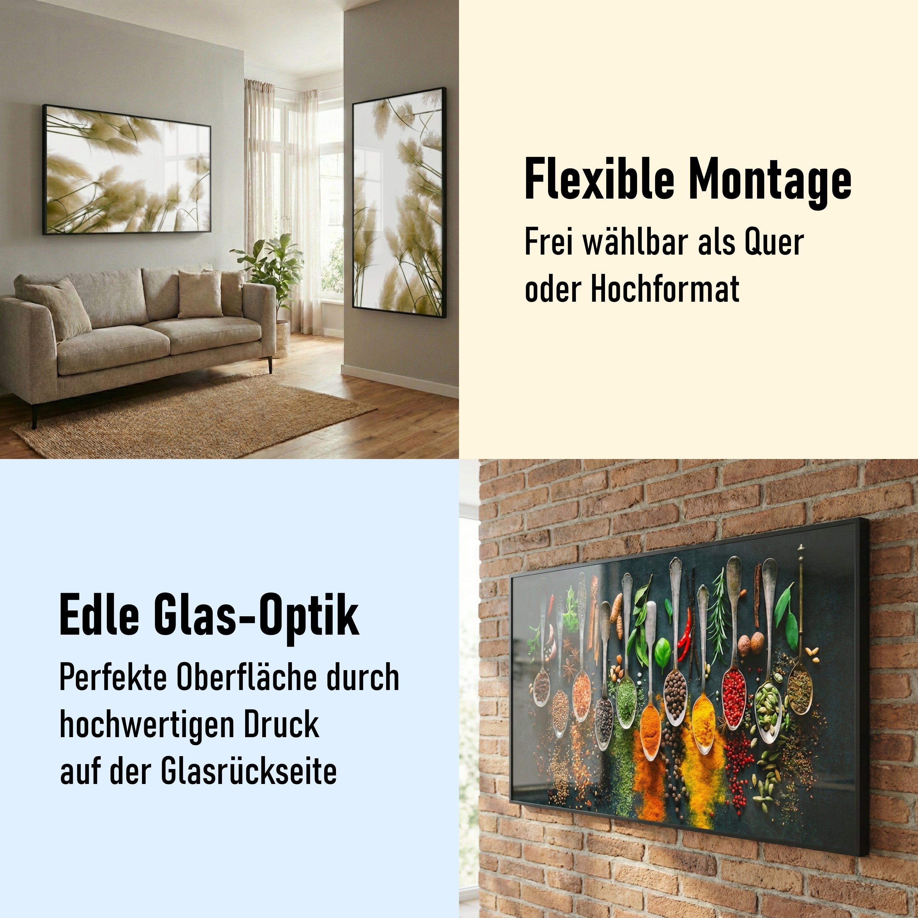 Glas Infrarotheizung 350-1200W Motiv 032 Kaminfeuer