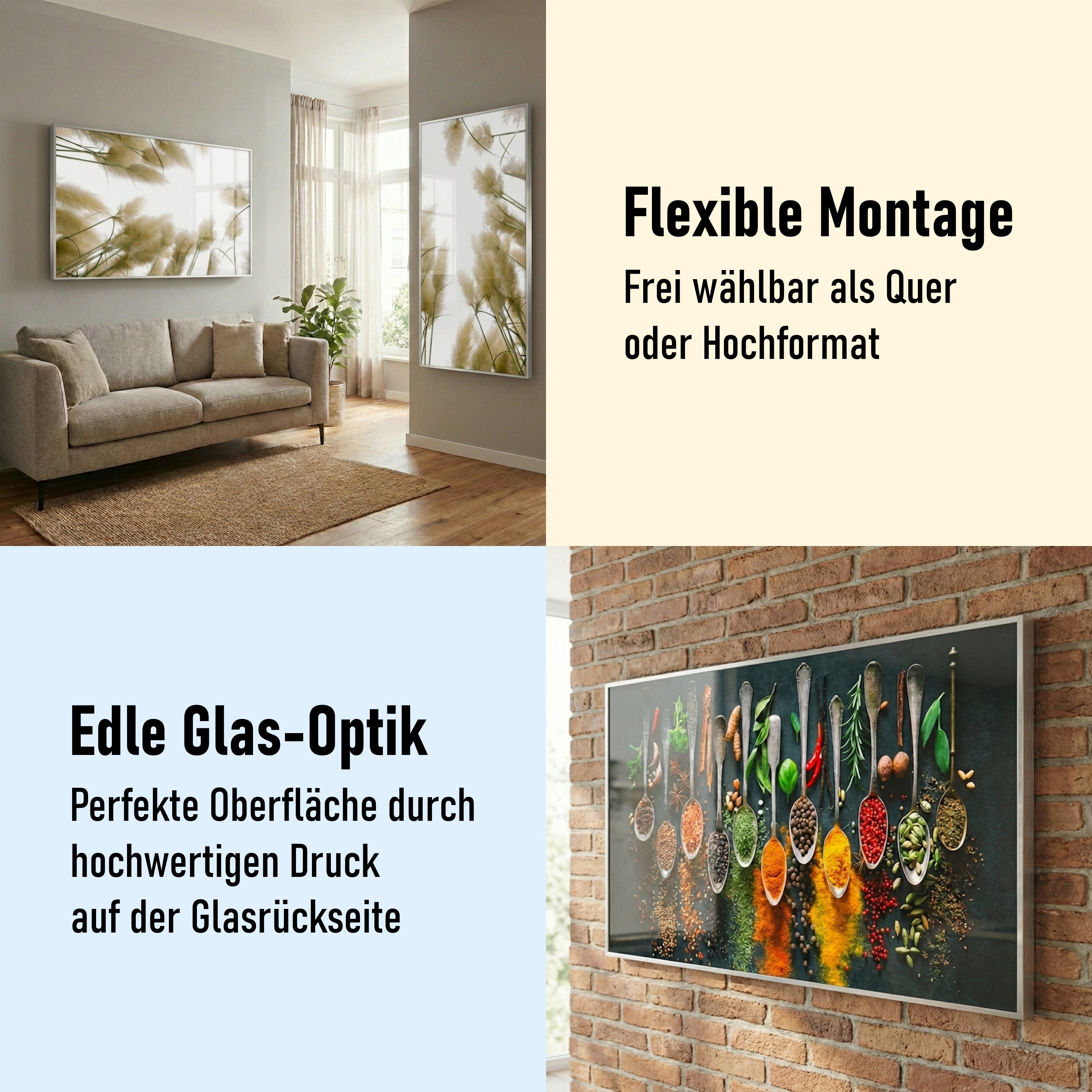 Glas Infrarotheizung 350-1200W Motiv 032 Kaminfeuer