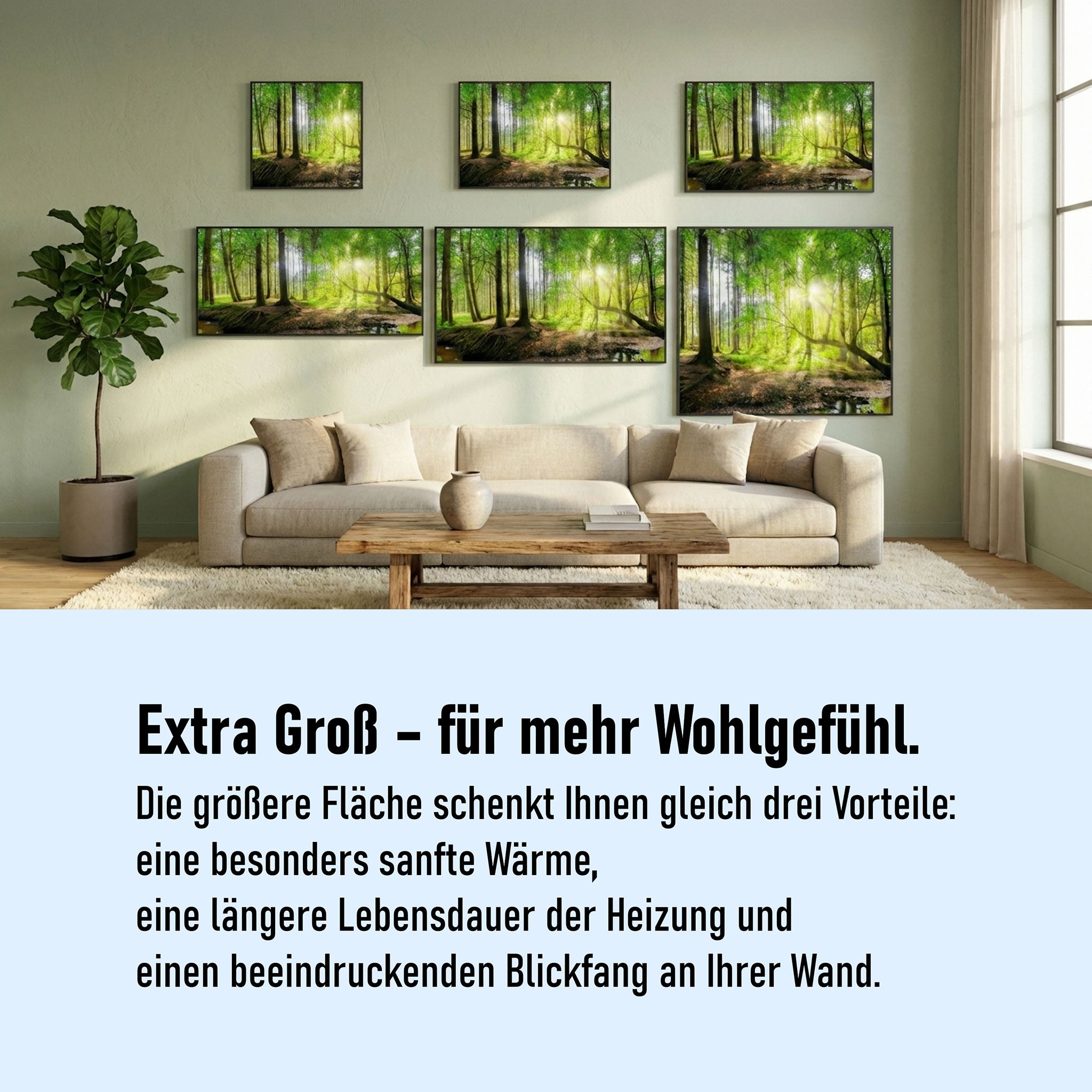 Glas Infrarotheizung 350-1200W Motiv 010 roter Baum