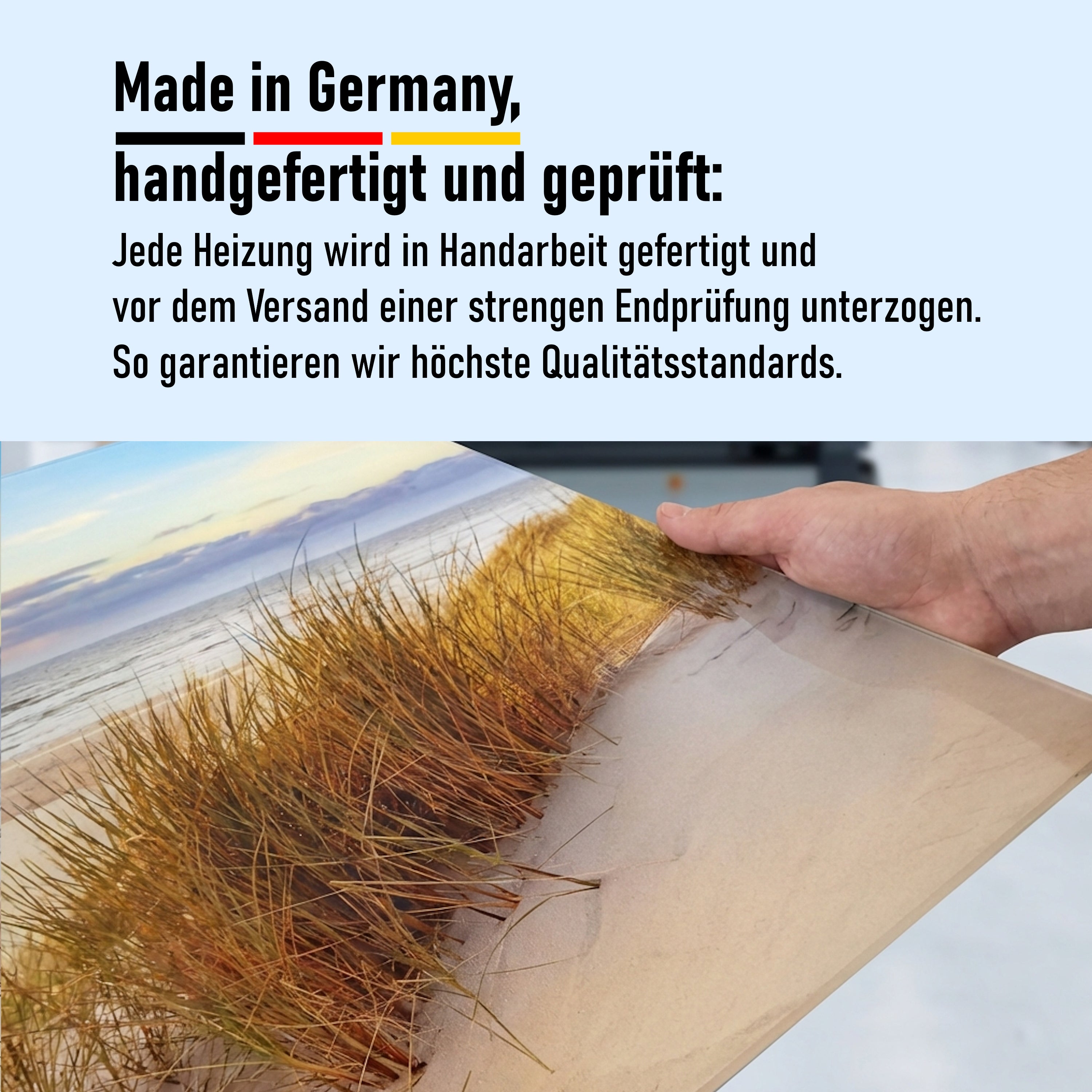 Glas Infrarotheizung 350-1200W Motiv 032 Kaminfeuer