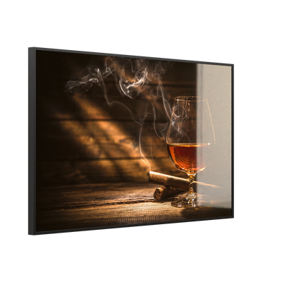 STEINFELD Glas Infrarotheizung 350-1200W Motiv 004 Whisky mit Zigarre