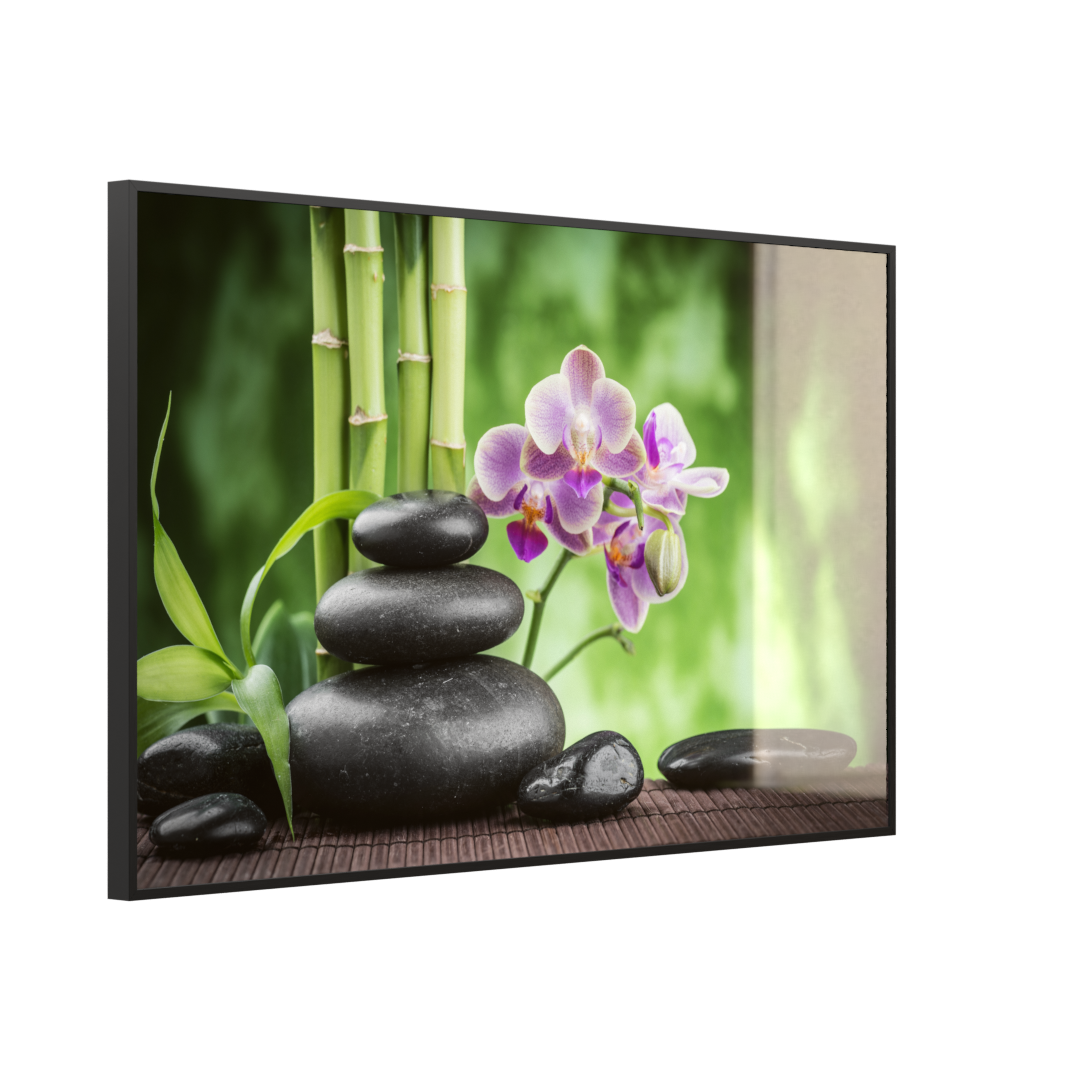 Deko Glas Wandbild Motiv 055 Zen Basaltsteinen