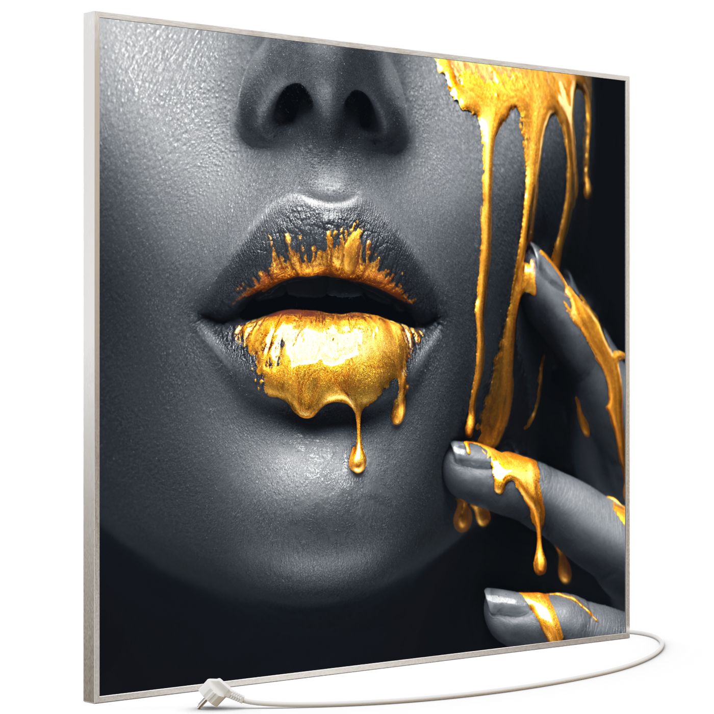 STEINFELD Bild Infrarotheizung 350-1200W Motiv 081 Goldene Lippen