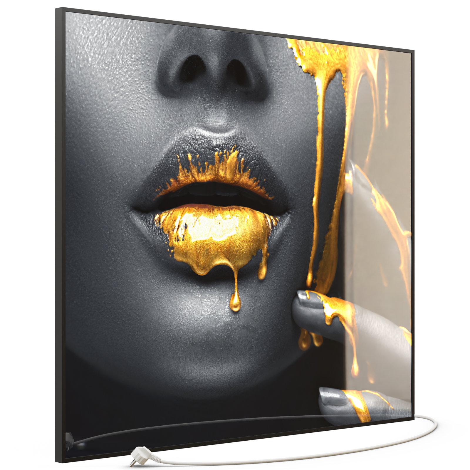 Glas Infrarotheizung 350-1200W Motiv 081 Goldene Lippen