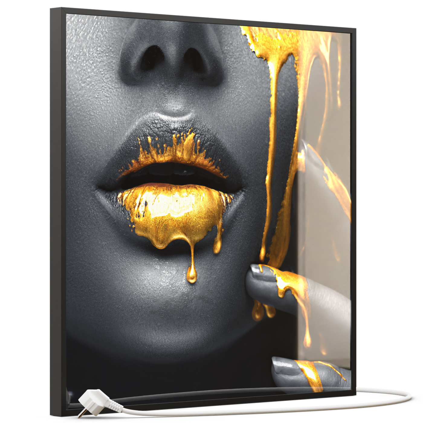 STEINFELD Glas Infrarotheizung 350-1200W Motiv 081 Goldene Lippen